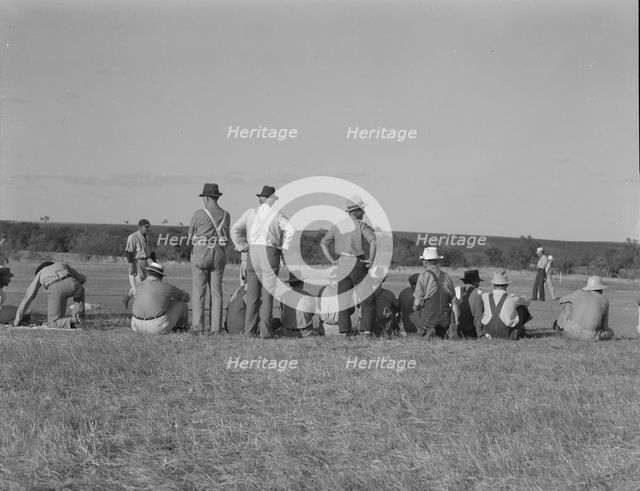 Baseball, Sunday afternoon - the town of Rice vs. the town of Perry, Texas, 1937. Creator: Dorothea Lange.