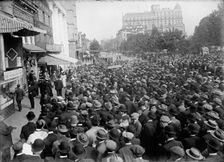 Baseball, Professional - Crowds At Scoreboard, 1912. Creator: Harris & Ewing