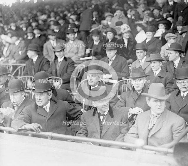 Baseball - Professional, Front: Sec. Garrison; Daniels; C.L. Berryman. Rear: James M. Baker..., 1913 Creator: Harris & Ewing.