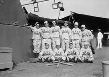 Baseball team on ship named WASHINGTON (baseball), c1911. Creator: Bain News Service