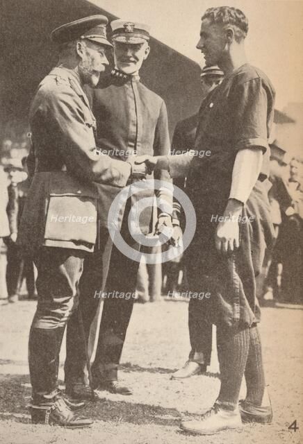 'Baseball, the national game of the United States, was played by American troops while in England. T Artist: Unknown.