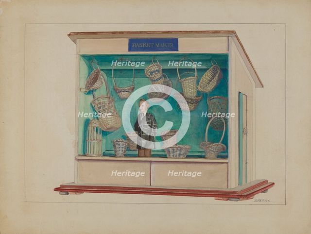 Basket Maker's Store, c. 1936. Creator: John Fisk.