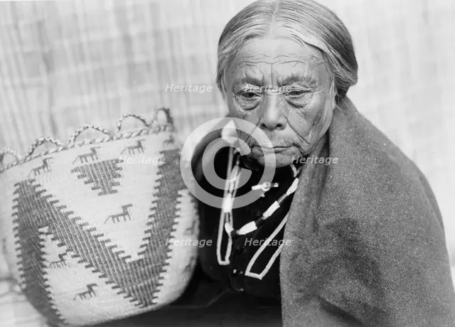 Basket maker-Skokomish, c1913. Creator: Edward Sheriff Curtis.