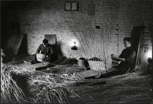 Basket makers, King's Sedge Moor, High Ham, South Somerset, Somerset, 1930s. Creator: J Dixon Scott