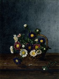 Basket of Oxeye Daisies, 1863. Creator: Leon Bonvin