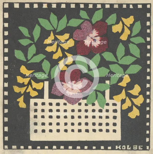 Basket of Flowers, 1907. Creator: Leopoldine Kolbe.