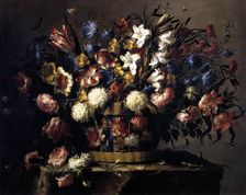 Basket of flowers, between 1668 and 1670. Creator: Juan de Arellano