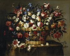 Basket of Flowers, c1670. Creator: Juan de Arellano