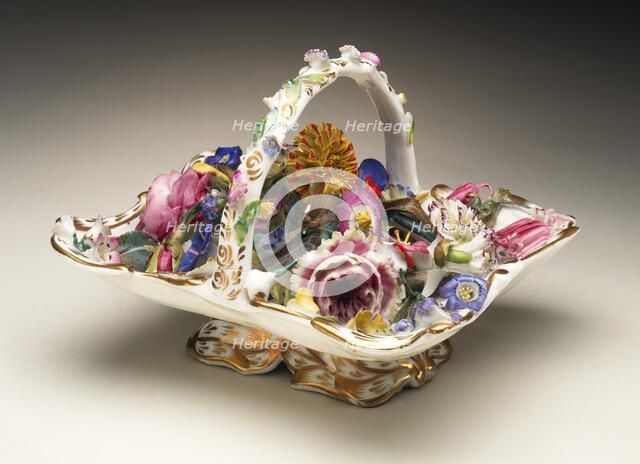 Basket of Flowers, c.1840. Creator: Chamberlain Factory.