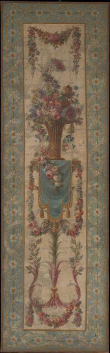 Basket of flowers with garlands, 1770-90. Creator: Unknown