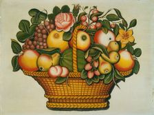 Basket of Fruit with Flowers, c. 1830. Creator: Unknown