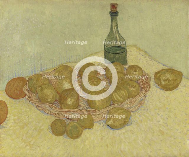 Basket of lemon and bottle, 1888. Creator: Gogh, Vincent, van (1853-1890).