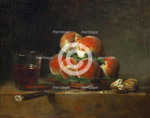 Basket of Peaches. Artist: Chardin, Jean-Baptiste Siméon (1699-1779)