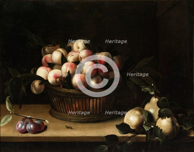 Basket of Peaches, with Quinces, and Plums, after 1641. Creator: Louise Moillon.