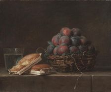 Basket of Plums, 1769. Creator: Anne Vallayer-Coster (French, 1744-1818)