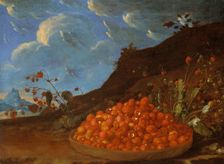 Basket of Wild Strawberries in a Landscape, mid-late 18th century. Creator: Luis Meléndez
