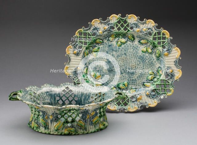 Basket and Stand, Staffordshire, 1760/70. Creator: Staffordshire Potteries.