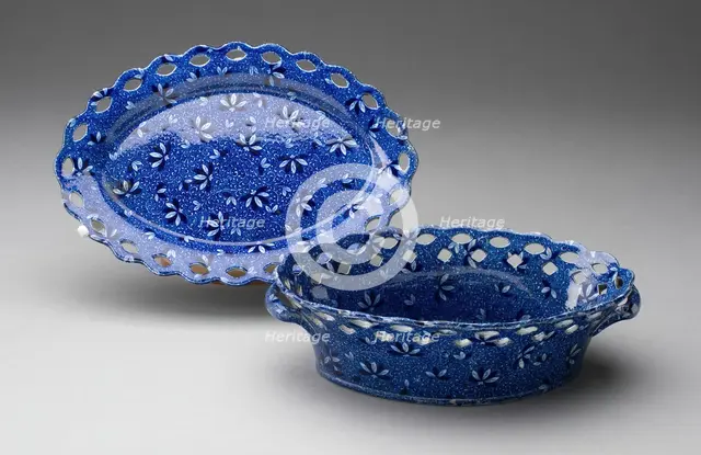 Basket and Stand, Staffordshire, Mid 19th century. Creator: Staffordshire Potteries.