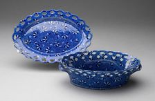 Basket and Stand, Staffordshire, Mid 19th century. Creator: Staffordshire Potteries