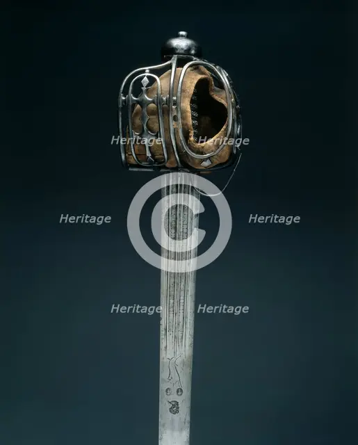Basket-Hilted Broadsword,  Hilt: c. 1720, Blade: early 1700s. Creator: Unknown.
