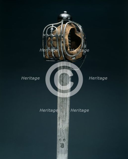 Basket-Hilted Broadsword,  Hilt: c. 1720, Blade: early 1700s. Creator: Unknown.