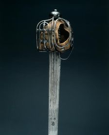 Basket-Hilted Broadsword, Hilt: c. 1720, Blade: early 1700s. Creator: Unknown