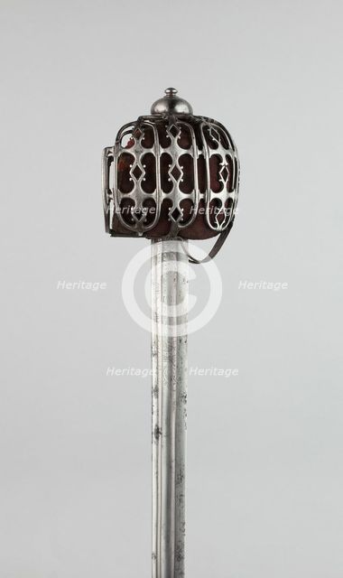 Basket-Hilted Broadsword with Scabbard (Claymore), Scotland, c. 1750. Creator: Unknown.