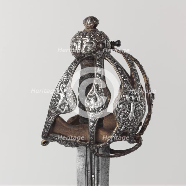 Basket-Hilted Sword, British, 1600-1625. Creator: Unknown.