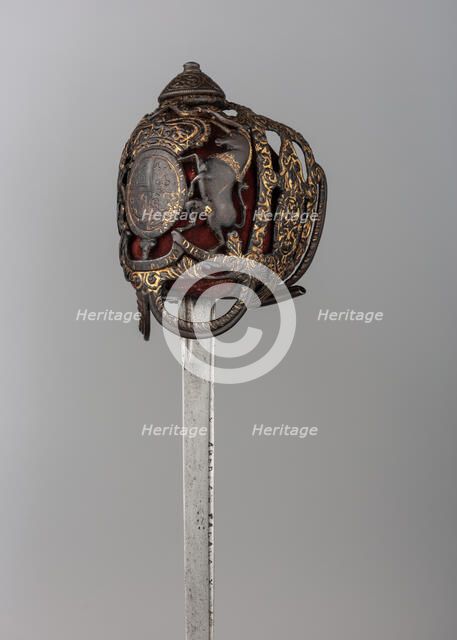 Basket-Hilted Sword, British, ca. 1720-40. Creator: Unknown.