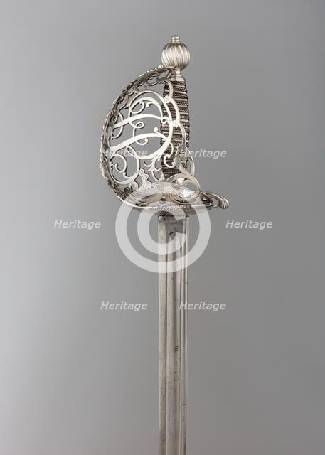 Basket-Hilted Sword, British, ca. 1750-60. Creator: Unknown.