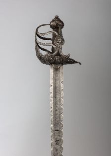 Basket-hilted Sword, hilt, British; blade, German, blade dated 1662. Creator: Johannes Wundes