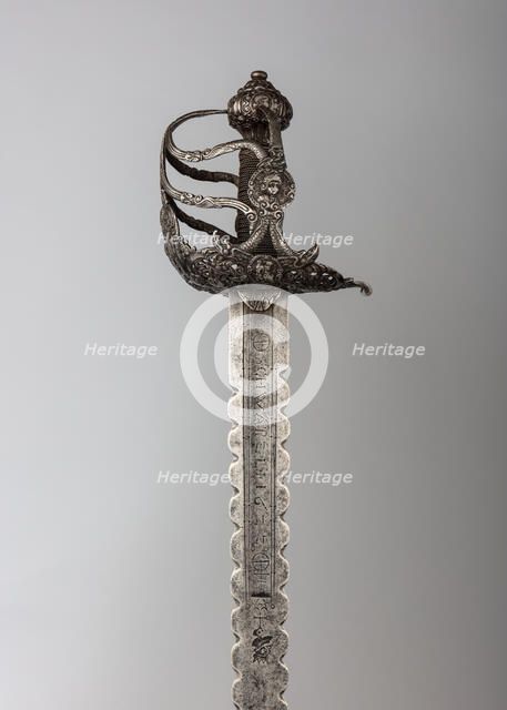 Basket-hilted Sword, hilt, British; blade, German, blade dated 1662. Creator: Johannes Wundes.