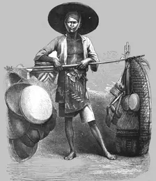 Basket-seller; A Visit to Borneo 1875. Creator: A.M. Cameron