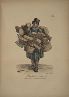 Basket seller. From the Series "Cris de Paris" (The Cries of Paris), 1815. Creator: Vernet, Carle (1758-1836)
