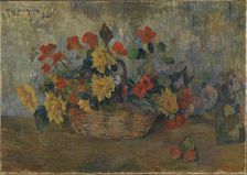 Basket with flowers, 1884. Creator: Gauguin, Paul Eugéne Henri (1848-1903)