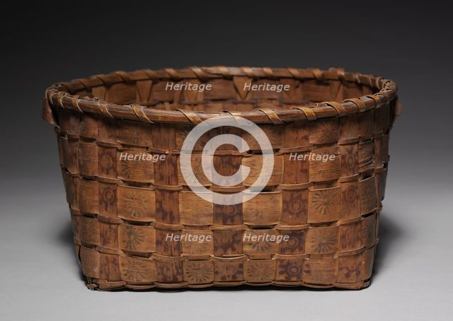 Basket with Stamped Decoration, early 1800s. Creator: Unknown.