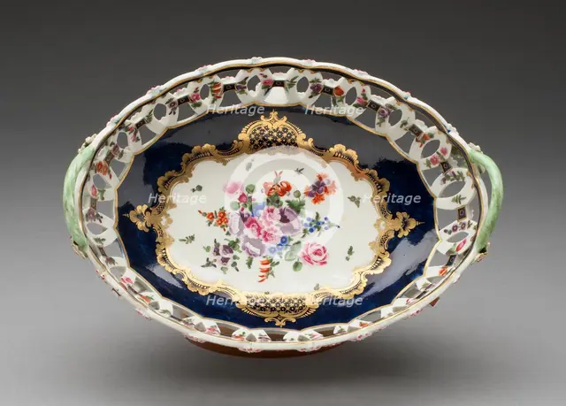 Basket, Worcester, c. 1770. Creator: Royal Worcester.