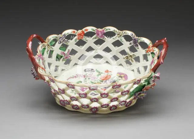 Basket, Worcester, c. 1770. Creator: Royal Worcester.