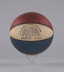 Basketball used in American Basketball Association games, ca. 1967. Creator: Rawlings