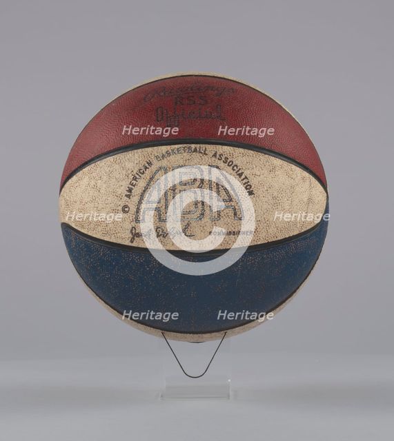Basketball used in American Basketball Association games, ca. 1967. Creator: Rawlings.
