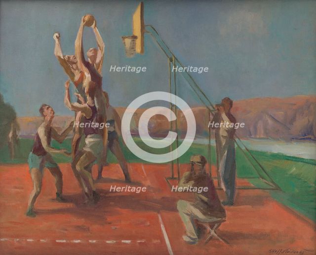 Basketball Players, 1945. Creator: Bedrich Hoffstädter.