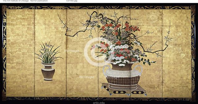 Baskets with Flowers of the Four Seasons, 19th century. Creator: Unknown.