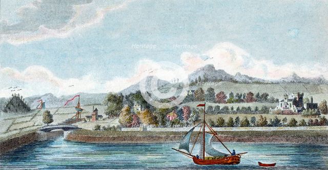 Basin of the Caledonian Ship Canal at Muirtown near Inverness, Scotland, 1822. Artist: Unknown