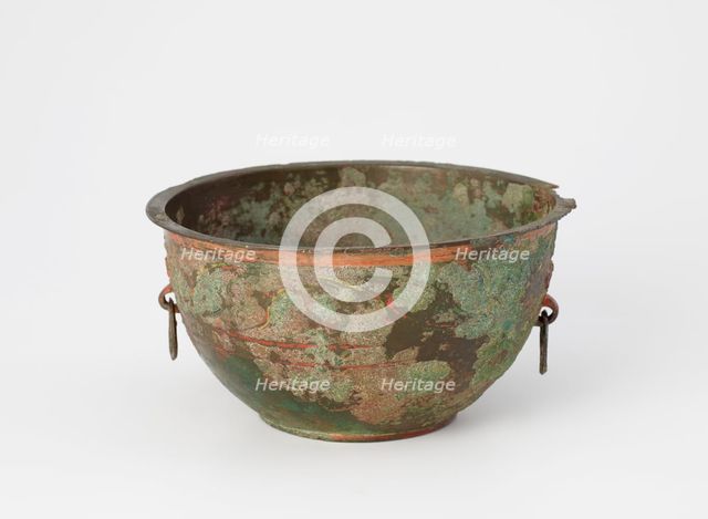 Basin with painted decoration, Han dynasty, 206 BCE-220 CE. Creator: Unknown.