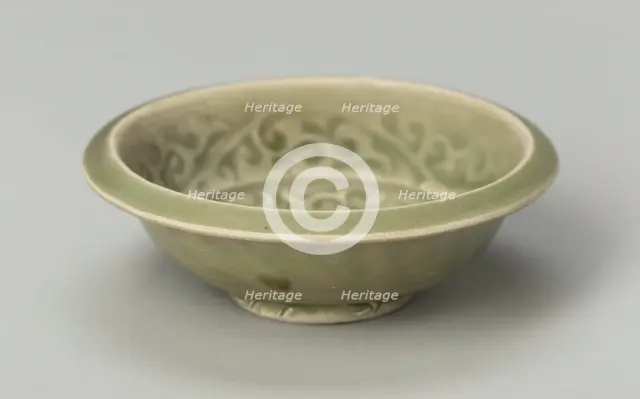 Basin with Stylized Flowers and Sickle-leaf Scrolls, Southern Song or Yuan dynasty , c13th/14th cent Creator: Unknown.