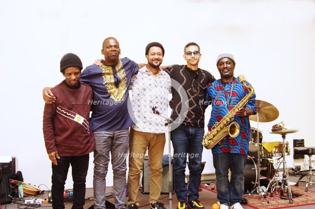 Basil Hodge Quintet and Tony Kofi, Jazz Africa, Loughton Methodist Church, Essex, Apr 2023. Creator: Brian O'Connor.