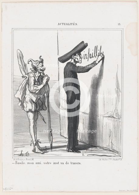 Basile, mon ami, votre mot va de travers, 1870.  Creator: Honore Daumier.