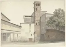 Basilica and Monastery of SS. Giovanni e Paolo in Rome, c.1809-c.1812. Creator: Josephus Augustus Knip