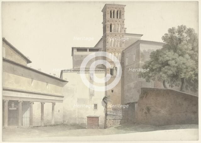Basilica and Monastery of SS. Giovanni e Paolo in Rome, c.1809-c.1812. Creator: Josephus Augustus Knip.
