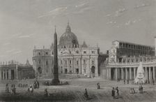 Basilica of Saint Peter, Vatican City, Rome, 1856. Creator: Unknown